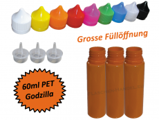 60ml Godzilla PET Kunststoffflasche in orange V2