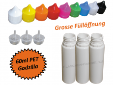 60ml Godzilla PET Kunststoffflasche in weiß V2