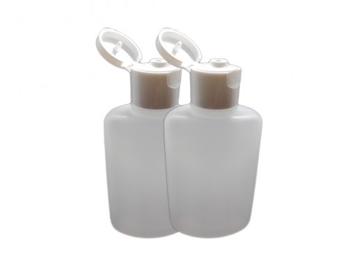 Oval Flasche HDPE 50ml mit Klappschanierverschluss Din18