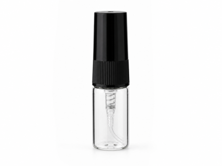 2 ml Glasflakon mit schwarzem Pumpzerstäuber