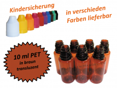 10 ml Tropf-Flasche PET in braun ( transluzent )