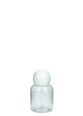 25 ml PET-Flasche transparent, Ø 32,3 mm, Kugelverschluss weiß