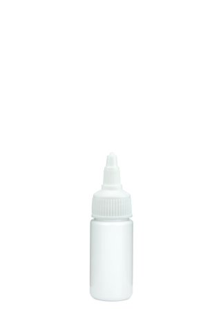 30 ml PETG-Dosierflasche weiß, Ø 29,5 mm, On/Off-Verschluss weiß