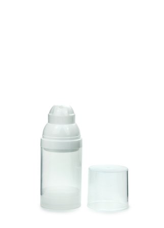30 ml Airless Spender - Medio - klar, Kopf weiß - Self Closing