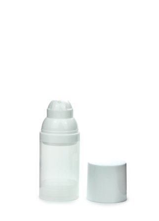 30 ml Airless Spender - Medio - klar, Kopf weiß, Kappe weiß - Self Closing
