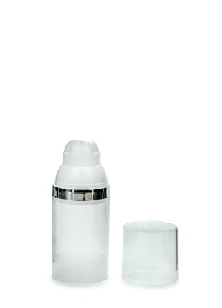 30 ml Airless Spender - Medio - klar, Kopf weiß/silber - Self Closing