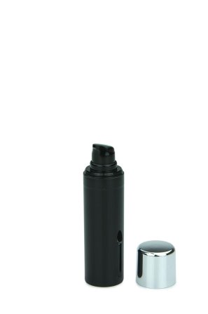 30 ml Airless Spender - Primo - schwarz, Kappe silber
