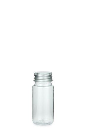 30 ml PETG-Flasche transparent, Ø 29,5 mm, Alu-Schraubkappe