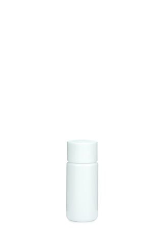 30 ml PETG-Flasche weiß, Ø 29,5 mm, Schraubverschluss mit Spritzeinsatz weiß
