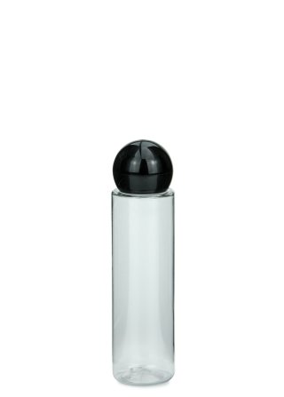 40 ml PET-Flasche transparent, Ø 26,3 mm, Kugelverschluss schwarz