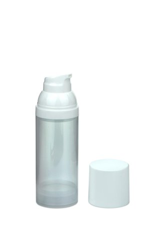 50 ml Airless Spender - Medio - klar, Kopf weiß, Kappe weiß
