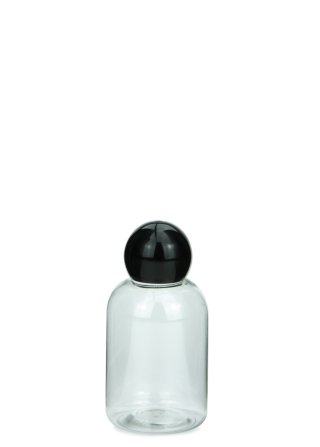 50 ml PET-Flasche transparent, Ø 37,8 mm, Kugelverschluss schwarz