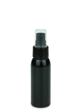 60 ml PET-Flasche schwarz, Ø 34,3 mm, Lotionpumpe schwarz