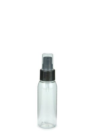 60 ml PET-Flasche transparent, Ø 34,3 mm, Lotionpumpe schwarz