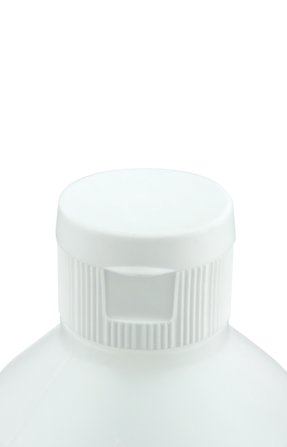 1000 ml PE-HD-Flasche natur, Ø 80,0 mm, Klappverschluss weiß (UN-Zulassung)