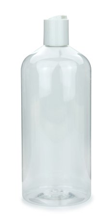 1000 ml PET-Flasche transparent, Ø 87,0 mm, Disc-Top-Verschluss weiß