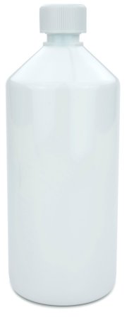 1000 ml PET-Laborflasche KISI weiß, Ø 88,5 mm, Verschluss weiß
