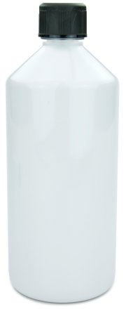 1000 ml PET-Laborflasche KISI weiß, Ø 88,5 mm, Verschluss schwarz