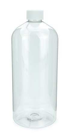 1000 ml PET-Flasche transparent, Ø 87,0 mm, Schraubverschluss mit Dichtkonus weiß