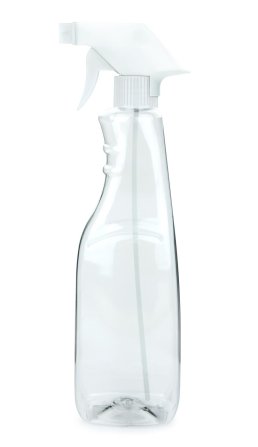 1000 ml PET-Flasche transparent, 90 × 76 mm, Trigger-Sprühpistole, Einzelmodus weiß, geriffelt