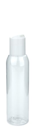 100 ml PET-Flasche transparent, Ø 37,1 mm, Disc-Top-Verschluss weiß