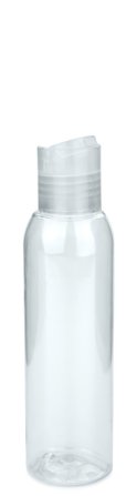 100 ml R-PET-Flasche transparent, Ø 37,1 mm, Disc-Top-Verschluss transparent