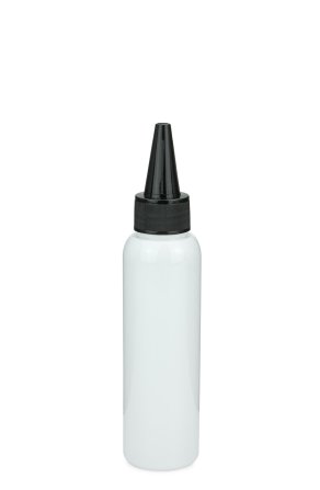 100 ml PET-Dosierflasche weiß, Ø 37,1 mm, Schraubkappe schwarz