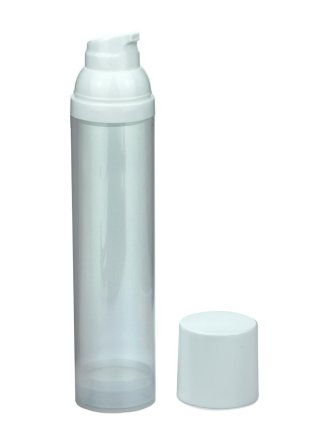 100 ml Airless Spender - Medio - transparent, Kopf weiß, Kappe weiß