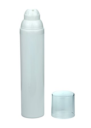 100 ml Airless Spender - Medio - weiß, Kappe klar - Self Closing