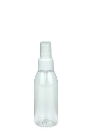 100 ml PET-Flasche transparent, Ø 41,9 mm, Lotionpumpe weiß