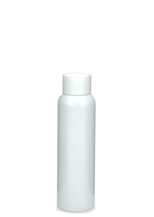 100 ml R-PET-Flasche weiß, Ø 37,1 mm, Schraubverschluss weiß