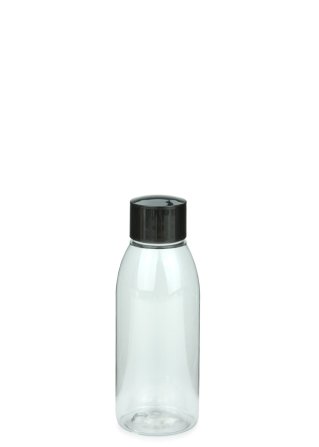 100 ml PET-Flasche transparent, Ø 41,9 mm, Schraubverschluss schwarz