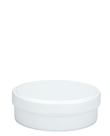 125 ml PP-Cremetiegel weiß, flach – Deckel weiß