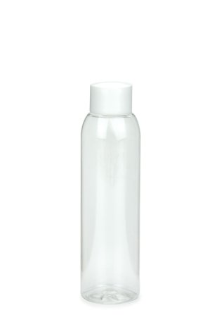 125 ml PET-Flasche transparent, Ø 39,5 mm, Schraubverschluss weiß