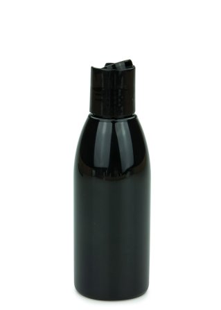 150 ml PET-Flasche schwarz, Ø 46,2 mm, Disc-Top-Verschluss schwarz