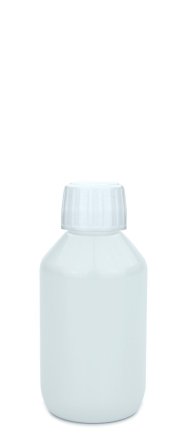 150 ml PET-Laborflasche weiß, Ø 52,4 mm, Verschluss weiß