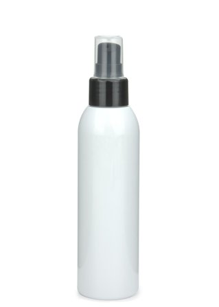 150 ml PET-Flasche weiß, Ø 42,2 mm, Lotionpumpe schwarz