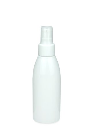 150 ml R-PET-Flasche weiß, Ø 46,2 mm, Lotionpumpe weiß