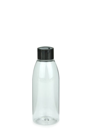150 ml PET-Flasche transparent, Ø 46,2 mm, Schraubverschluss schwarz
