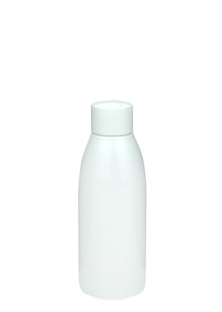 150 ml PET-Flasche weiß, Ø 46,2 mm, Schraubverschluss mit Spritzeinsatz weiß
