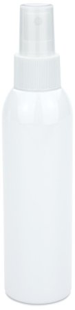 150 ml PET-Flasche weiß, Ø 42,2 mm, Sprühzerstäuber weiß, geriffelt