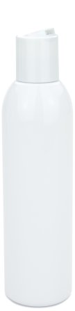 200 ml R-PET-Flasche weiß, Ø 45,8 mm, Disc-Top-Verschluss weiß