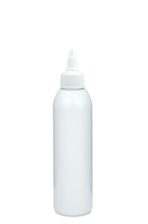 200 ml PET-Dosierflasche weiß, Ø 45,8 mm, On/Off-Verschluss weiß