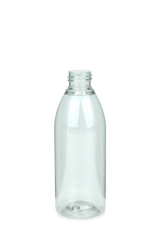 200 ml R-PET-Flasche transparent, Ø 50,4 mm, ohne Verschluss