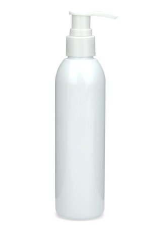 200 ml PET-Flasche weiß, Ø 45,8 mm, Seifenpumpe weiß