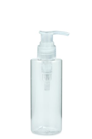 200 ml PETG-Flasche transparent, Ø 50,0 mm, Seifenpumpe natur