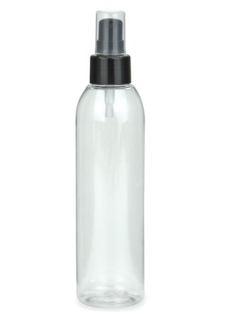 200 ml PET-Flasche transparent, Ø 45,8 mm, Lotionpumpe schwarz