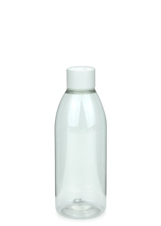 200 ml PET-Flasche transparent, Ø 50,4 mm, Schraubverschluss weiß
