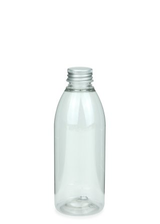 200 ml PET-Flasche transparent, Ø 50,4 mm, Alu-Schraubkappe