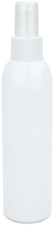 200 ml R-PET-Flasche weiß, Ø 45,8 mm, Sprühzerstäuber weiß, geriffelt